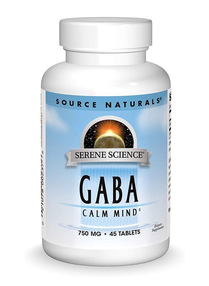 Source Naturals - Source Naturals Serene Science GABA, 750 mg, 45 Tablets - Image 1