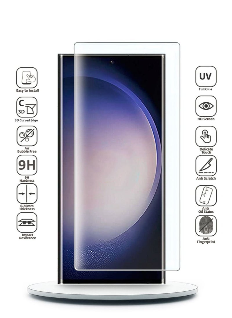 Generic - UV Liquid Glue Full Coverage Tempered Glass Screen Protector For Samsung Galaxy S23 Ultra - Clear - Image 1