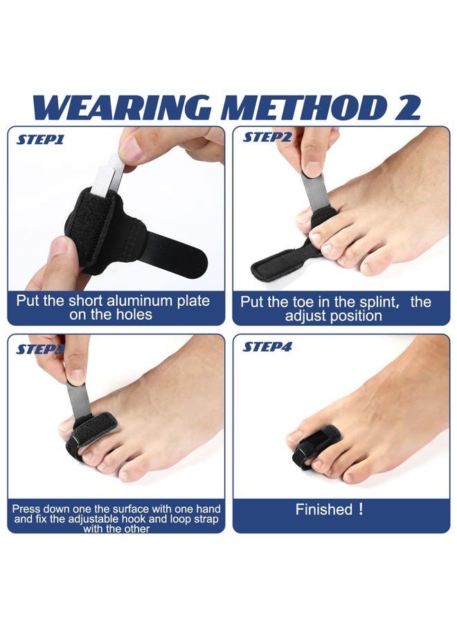 Jutom 4 Pieces Toe Splint Toe Straightener for Hammer Toe Corrector for Women Toe Brace Hammertoe Splint Toe Wrap Toe Covers for Women Men Broken Toe Support for Bent Toe Claw Toe Crooked Toe (Black)  - Image 4