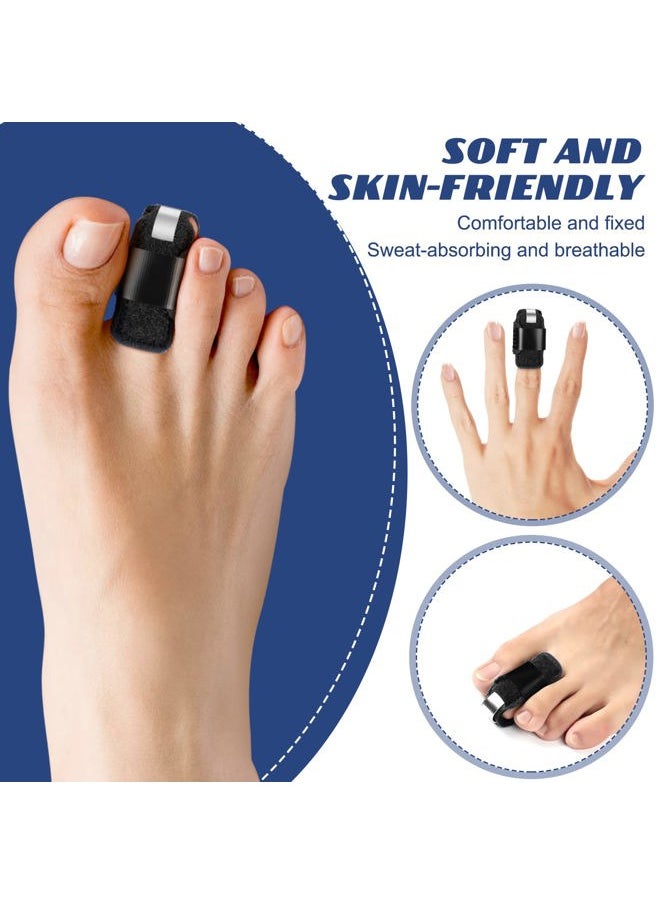 Jutom 4 Pieces Toe Splint Toe Straightener for Hammer Toe Corrector for Women Toe Brace Hammertoe Splint Toe Wrap Toe Covers for Women Men Broken Toe Support for Bent Toe Claw Toe Crooked Toe (Black)  - Image 5