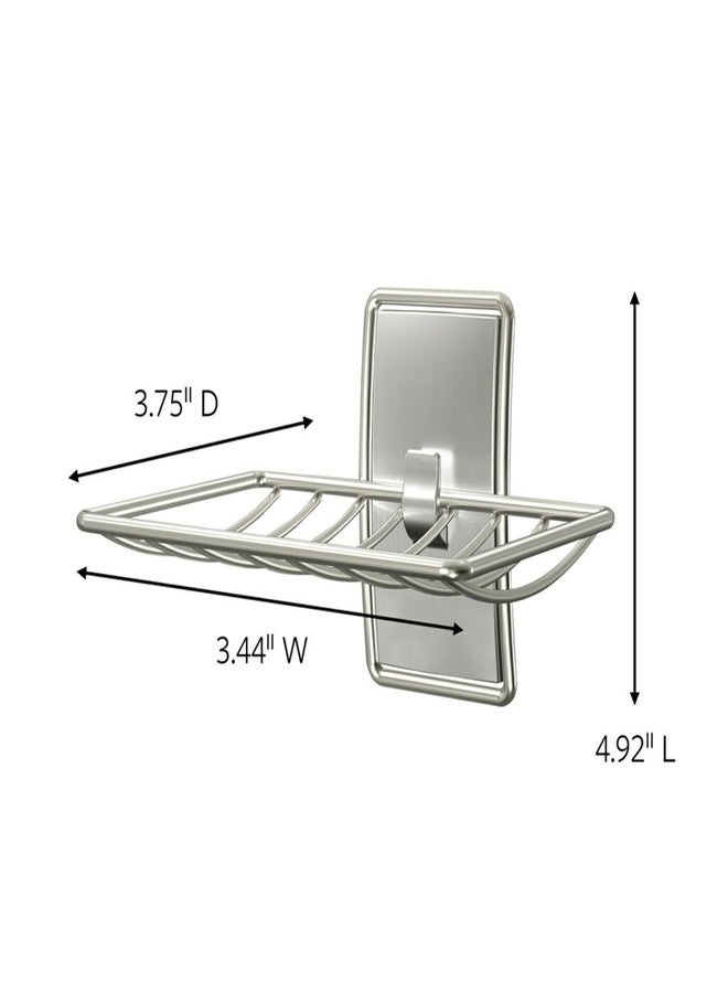 Command Soap Dish for Shower, Damage Free Hanging Bathroom, No Tools Bar Soap Holder, 1 Satin Nickel Soap Dish and 2 Water-Resistant Command Strips - Image 2