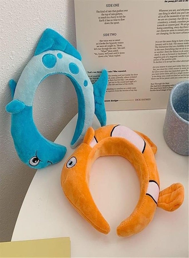 INFISPACE Fancy Dress Cosplay Costume Hair Accessories for Kids & Adults| 3D Animal Ears Cartoon Plush Headband (Orange Fish) - Image 4