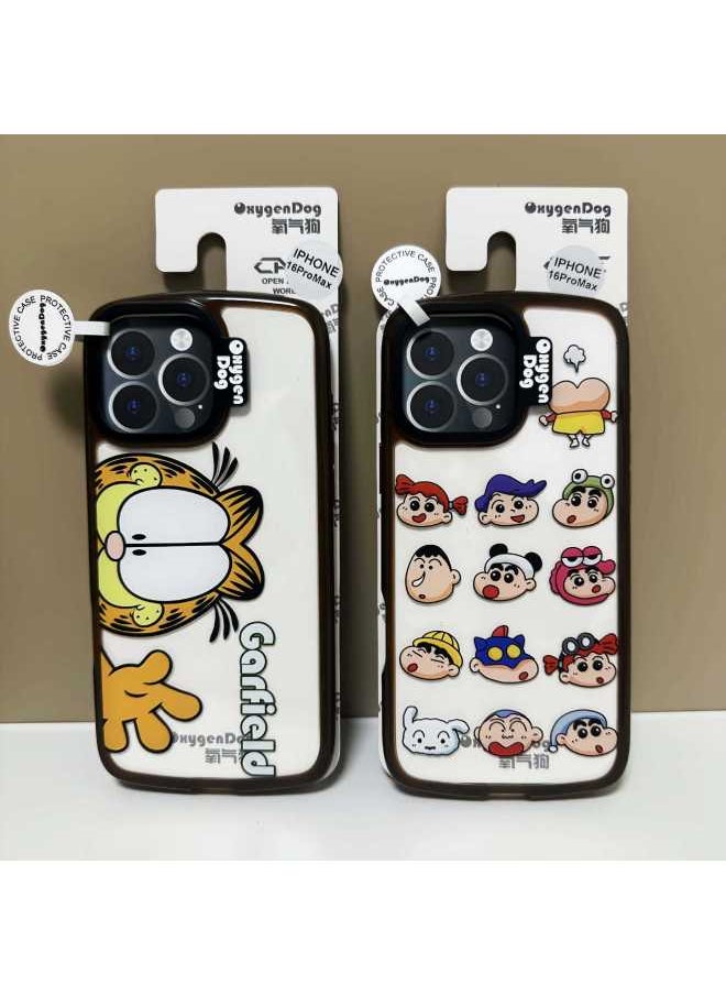Generic - Oxygen Dog Shrimp Chip Shell Dinosaur Series Phone Case Compatible With Apple IPhone 16 Pro Max Anti-Fall And Shockproof Transparent Acrylic Cover-Color:Shrimp Shell [probe Garfield]]-Applicable Model:iPhone15promax - Image 1
