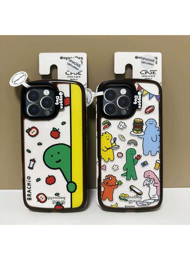 Generic - Oxygen Dog Shrimp Chip Shell Dinosaur Series Phone Case Compatible With Apple IPhone 16 Pro Max Anti-Fall And Shockproof Transparent Acrylic Cover-Color:Shrimp Shell [probe Garfield]]-Applicable Model:iPhone15promax - Image 1