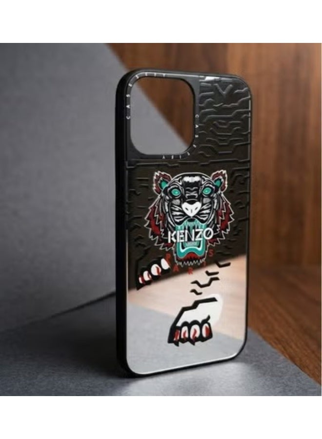 كينزو جراب فاخر عاكس بتصميم النمر لهاتف iPhone 12 Pro Max- غطاء واقٍ أنيق وعاكس - Image 3