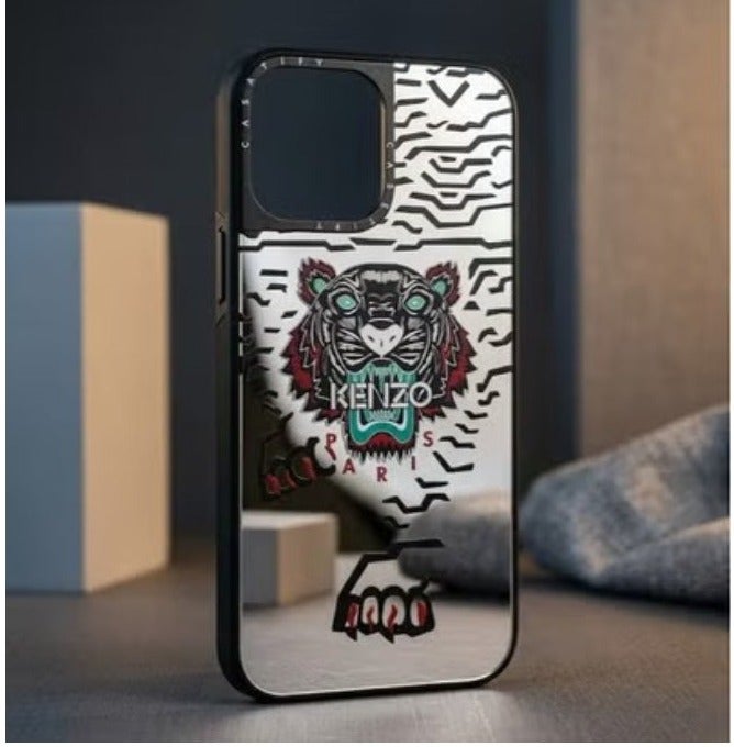 كينزو جراب فاخر عاكس بتصميم النمر لهاتف iPhone 12 Pro Max- غطاء واقٍ أنيق وعاكس - Image 1