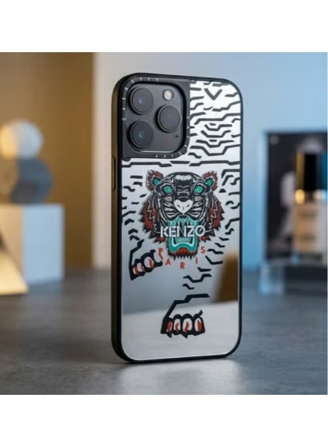 كينزو جراب فاخر عاكس بتصميم النمر لهاتف iPhone 12 Pro Max- غطاء واقٍ أنيق وعاكس - Image 2