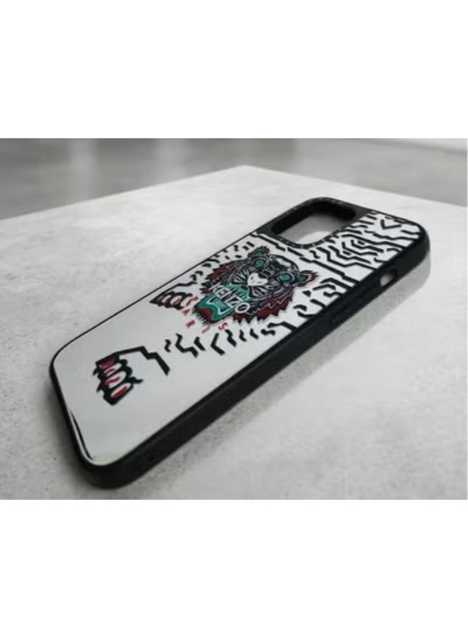 كينزو جراب فاخر عاكس بتصميم النمر لهاتف iPhone 12 Pro Max- غطاء واقٍ أنيق وعاكس - Image 4