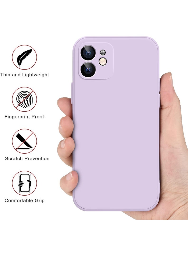Theodor Protective Ultra Slim Fit Case Liquid Silicone Gel Cover with Full Body Protection Anti-Scratch Shockproof Case For iPhone 12 LIQUID SILICON PURPLE  - Image 3