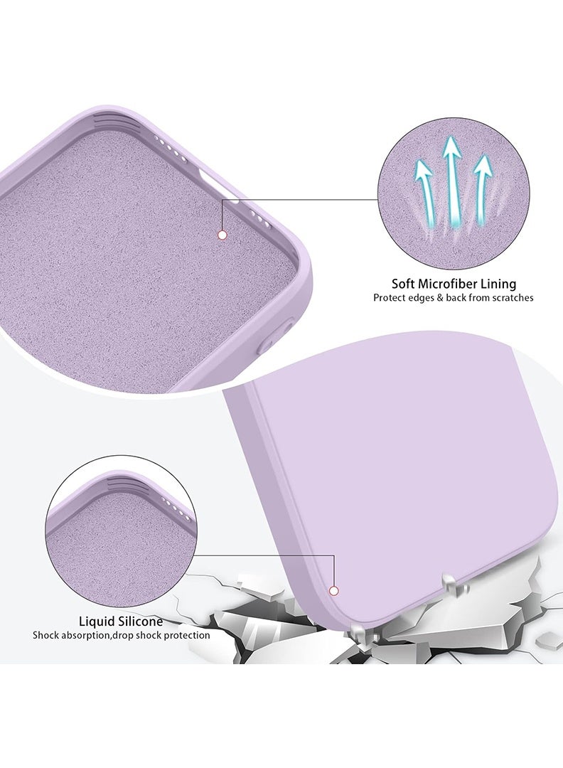 Theodor Protective Ultra Slim Fit Case Liquid Silicone Gel Cover with Full Body Protection Anti-Scratch Shockproof Case For iPhone 12 LIQUID SILICON PURPLE  - Image 5