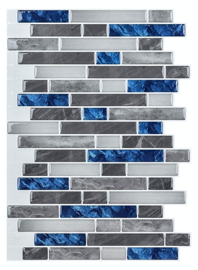 Art3d Peel and Stick Brick Kitchen Backsplash Self-Adhesive Wall Tile Stone Design, 10 Sheets 30x30cm Blue Marble - Image 1