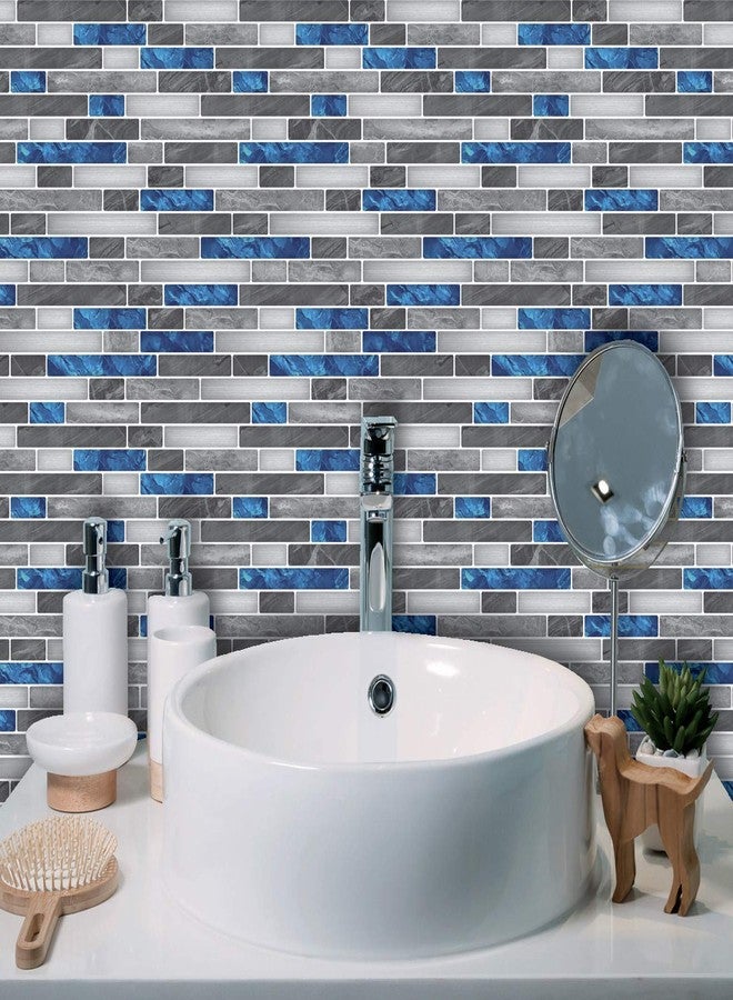 Art3d Peel and Stick Brick Kitchen Backsplash Self-Adhesive Wall Tile Stone Design, 10 Sheets 30x30cm Blue Marble - Image 2