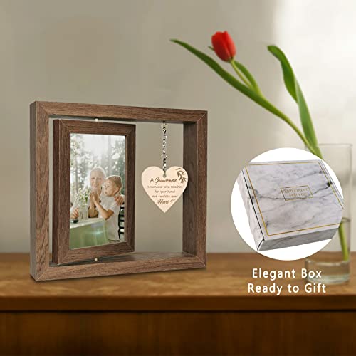 EYITUPC A Grandchild is Someone Who Reaches for Your Hands but Touches Your Heart Picture Frame First Time Grandparents Gifts, Display Two 4x6 Inch - Image 2