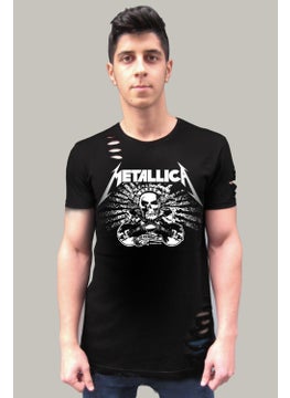 Metallica Skull Black Short Sleeve Ripped T-Shirt