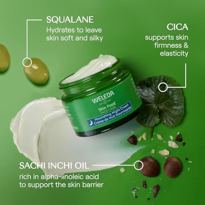 Weleda Skin Food Face Care Nourishing Night Cream, 1.3 Fluid Ounce, Plant Rich Moisturizer with Sacha Inchi Oil, Cica and Squalane - Image 5
