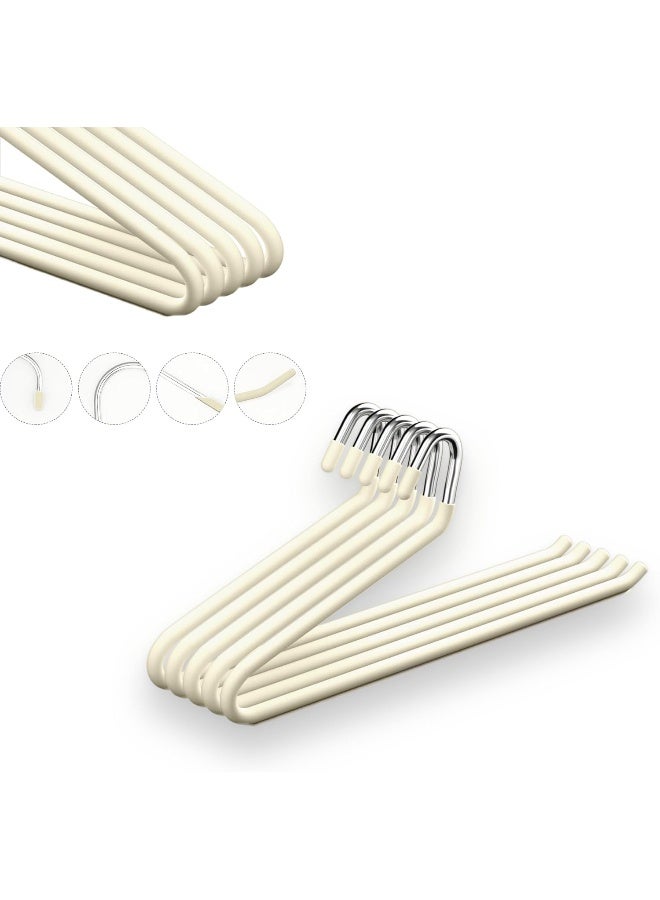 Red Dot Gift® Beige Metal Pants Hanger Set - 5 Pieces Elegant Non-Slip Closet Space Saving Hanger Set for Pants, Trouser, Blankets, and Jeans with Rubber Coating and Open Ended Sleek Design - Image 5