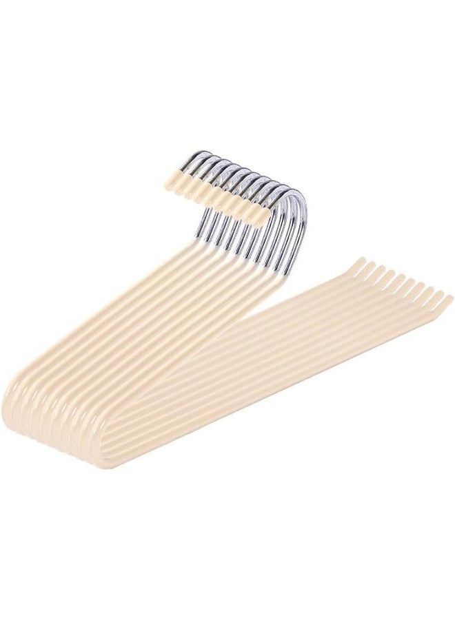 Red Dot Gift® Beige Metal Pants Hanger Set - 5 Pieces Elegant Non-Slip Closet Space Saving Hanger Set for Pants, Trouser, Blankets, and Jeans with Rubber Coating and Open Ended Sleek Design - Image 1