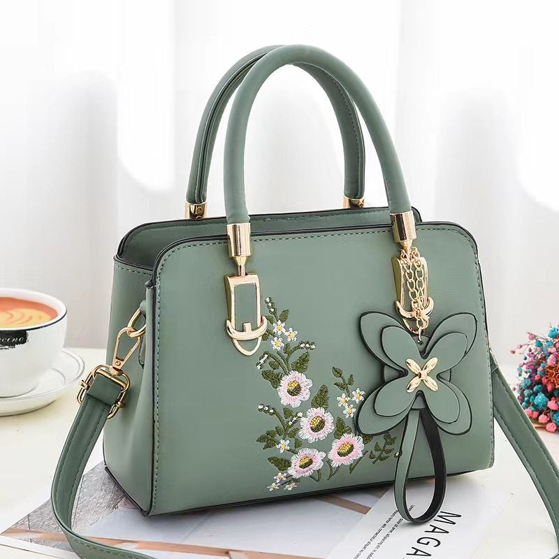 Floral Womens Handbag Elegant Shoulder Bag mint green 