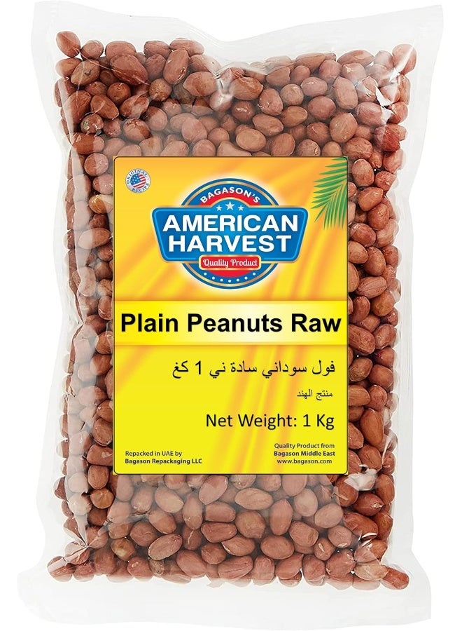 American Harvest Plain Peanuts Raw With Skin, 1 Kg