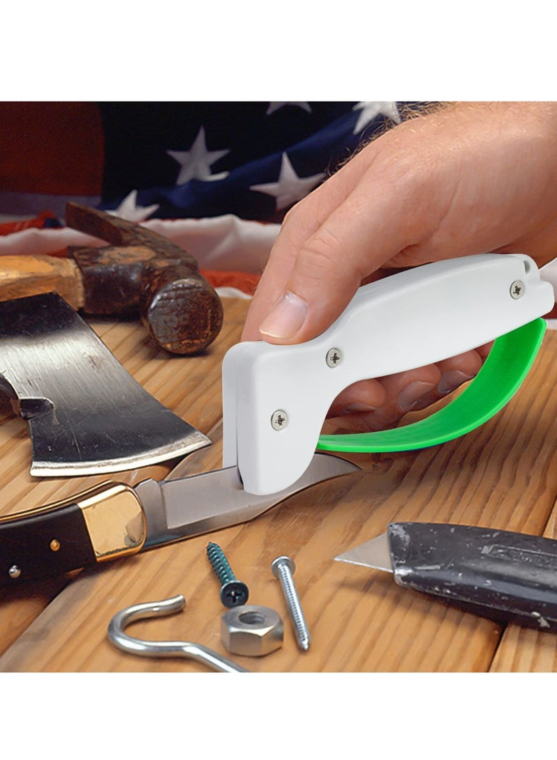 Excefore Outdoor Portable Knife Sharpener, Garden Tool Sharpener, Mini Handheld Pocket Sharpening Tools, Kitchen Cutters, Suitable for Home Outdoor Cutters (Green)  - Image 3