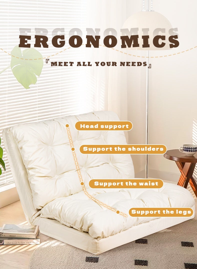 زينو كرسي لازي بوي - أرائك قابلة للطي تحول إلى سرير، قماش مرتفع الجودة، 5 مواضع قابلة للتعديل للاستراحة، يمكن الاستلقاء والنوم، مناسب للمنازل الصغيرة بتصميم تاتامي - Image 3
