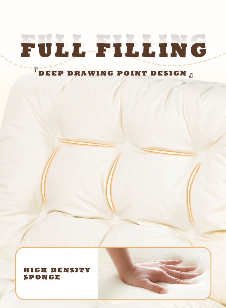 زينو كرسي لازي بوي - أرائك قابلة للطي تحول إلى سرير، قماش مرتفع الجودة، 5 مواضع قابلة للتعديل للاستراحة، يمكن الاستلقاء والنوم، مناسب للمنازل الصغيرة بتصميم تاتامي - Image 4