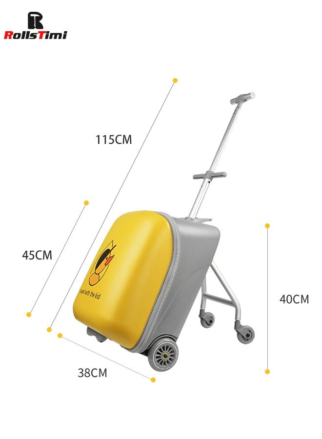 RollsTimi  Ride on Suitcase for Kids Removable, 2-in-1 Luggage, 20" Cute Children Suitcase - Image 2