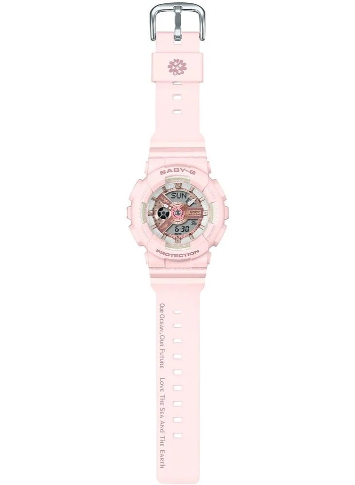 كاسيو ساعة بيبي جي النسائية التناظرية والرقمية - BA-110AQ-4ADR - Image 2