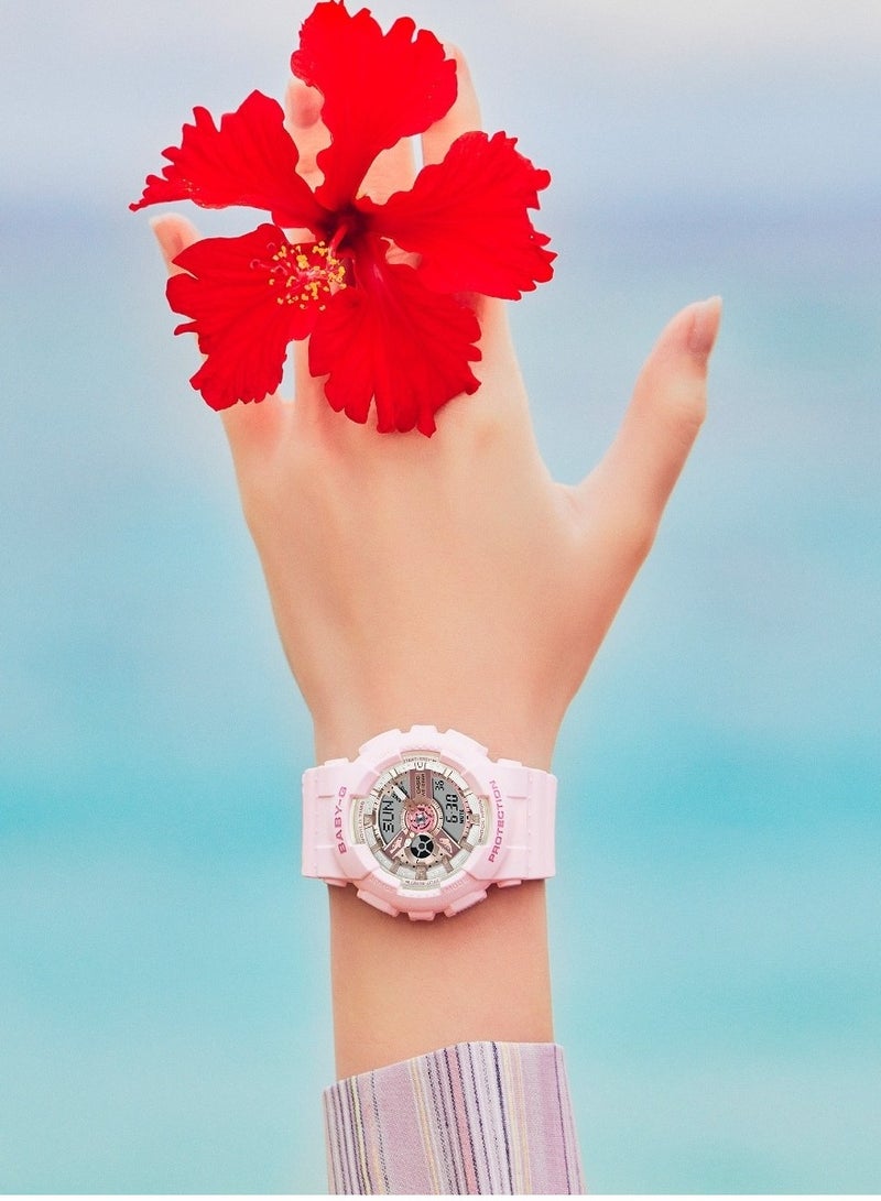 كاسيو ساعة بيبي جي النسائية التناظرية والرقمية - BA-110AQ-4ADR - Image 3