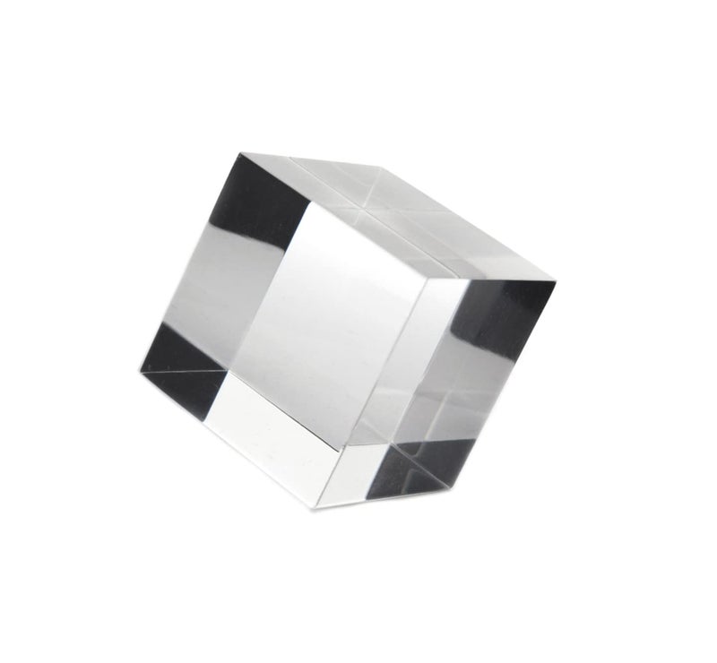 CMY Cubes The Cube Presence (50mm) - Clear & Transparent Optical Cube - Paperweight, Decorative Item - Educational, Scientific, Physics & Kinetic Art Desk Object - Image 1