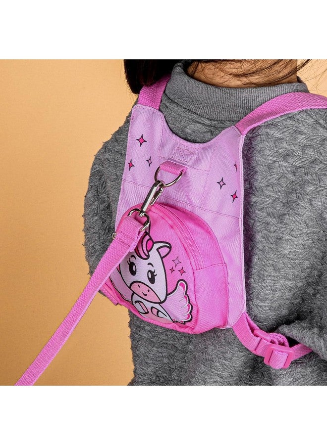 Haktoys Toddler Safety Harness with Leash for Walking: Secure and Safe for Outdoor Adventures (Pink Unicorn) - Image 1
