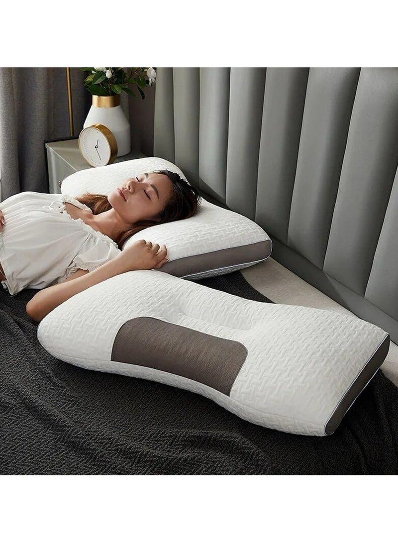 Yameem Memory Foam Pillow, Orthopedic Sleeping Pillows, Ergonomic Cervical Pillow for Neck Pain, for Side Sleepers, Back and Stomach Sleepers, Free Pillowcase Included - Image 1