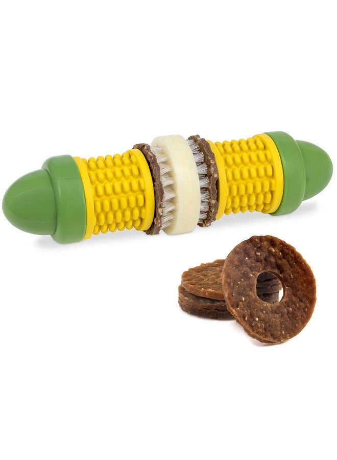 بيت سيف ألعاب الكلاب Busy Buddy Cravin' Corncob - لعبة مضغ لحمل حلقات المكافآت - مطاطية خالية من مادة BPA - برائحة الزبدة - لعبة ألغاز تفاعلية للحيوانات الأليفة لعلاج الملل أو قلق الانفصال - للكلاب الصغيرة والكبيرة - Image 1