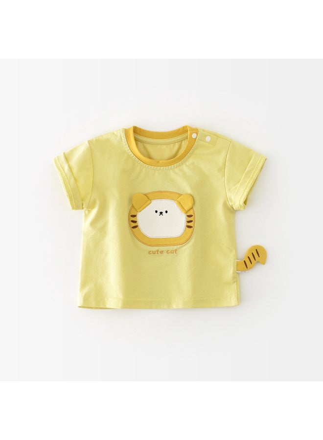 Girls Summer Cartoon New Top Newborn Baby Cute Kitten Out Short Sleeve T-shirt 52726