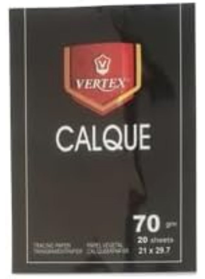 Vertex Calc Paper Pack 20 Sheets 70gsm - Multi Color