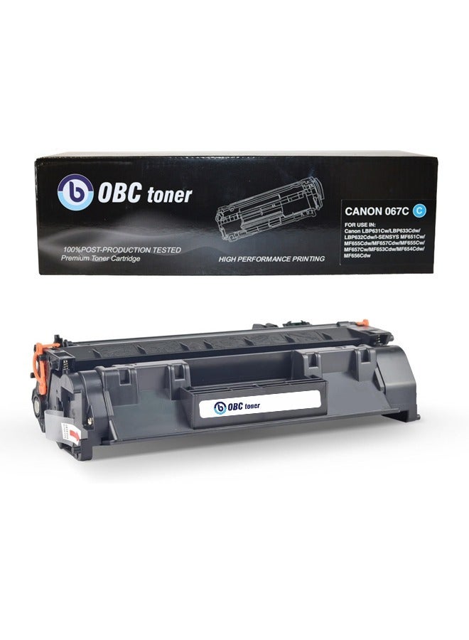 OBC Compatible Cyan Printer Ink Cartridge Replacement for Canon 067; Prints up to 1500 pages in pure, professional color. - Image 1