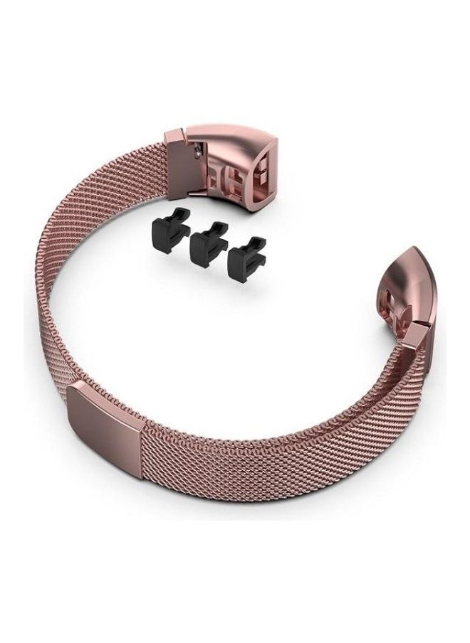 NIBEMINENT - Milanese Strap For Huawei Band 3 And 4 Pro Rose Pink - Image 1