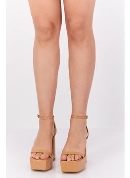 Women Adjustable Buckle Sandal, Tan