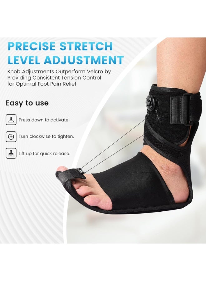 كيلا جبيرة ليلية لالتهاب اللفافة الأخمصية - دعامة قابلة للتعديل لتخفيف التهاب اللفافة الأخمصية مع وسادة قوسية للنساء (مقاس 6.5-10.5) والرجال (مقاس 5-9)، لتخفيف آلام القدم المتدلية والتهاب وتر العرقوب وألم الكعب - Image 5