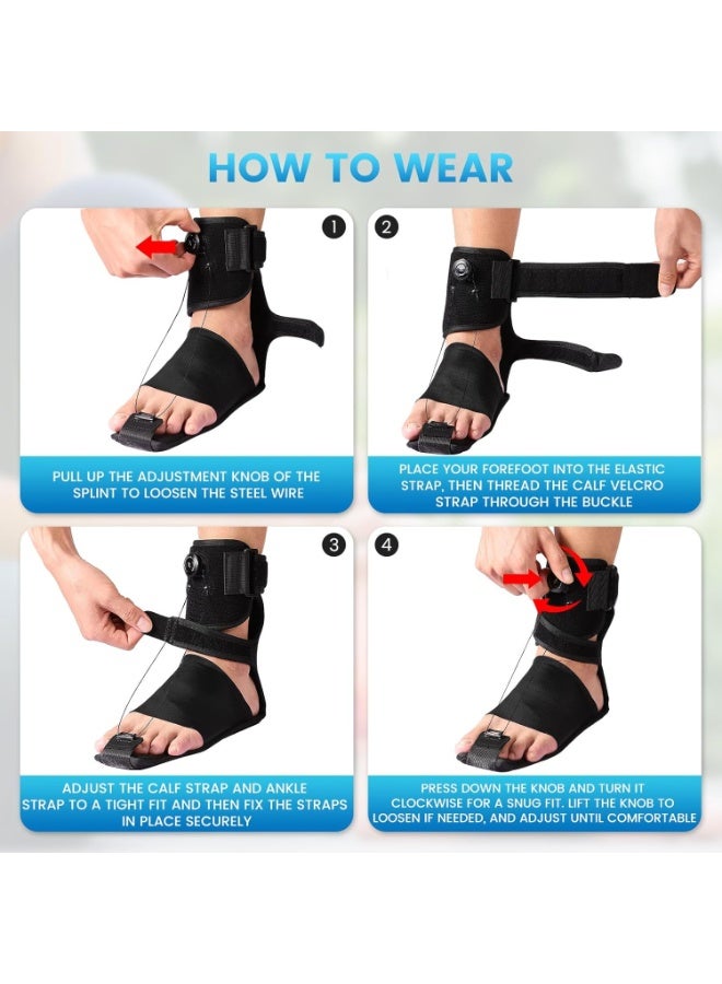 كيلا جبيرة ليلية لالتهاب اللفافة الأخمصية - دعامة قابلة للتعديل لتخفيف التهاب اللفافة الأخمصية مع وسادة قوسية للنساء (مقاس 6.5-10.5) والرجال (مقاس 5-9)، لتخفيف آلام القدم المتدلية والتهاب وتر العرقوب وألم الكعب - Image 3