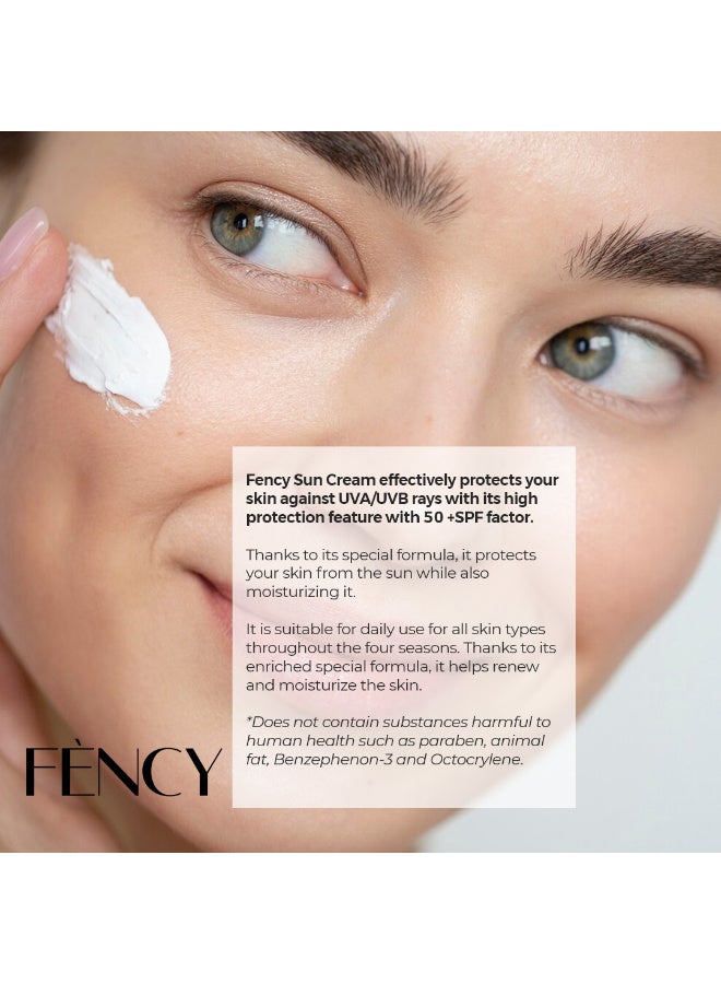 FÈNCY Sun Cream SPF 50+ | Very High Protection UVA/UVB Sun Filter | Hydrating & Skin Barrier Support | Suitable for Sensitive Skin | Vegan | Alcohol Free | Dermatologically Tested | No Food Coloring - Image 5