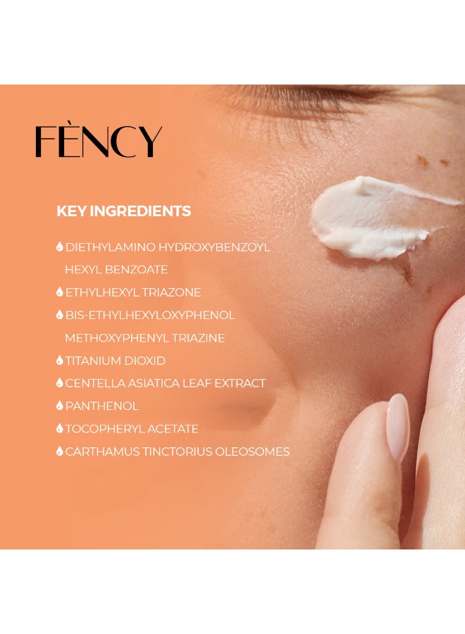 FÈNCY Sun Cream SPF 50+ | Very High Protection UVA/UVB Sun Filter | Hydrating & Skin Barrier Support | Suitable for Sensitive Skin | Vegan | Alcohol Free | Dermatologically Tested | No Food Coloring - Image 3