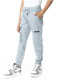 Andora Elastic Waist Boys Cargo Pants_Greyish Blue  - Image 2