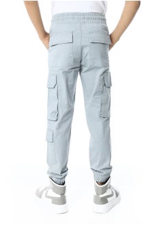 Andora Elastic Waist Boys Cargo Pants_Greyish Blue  - Image 3