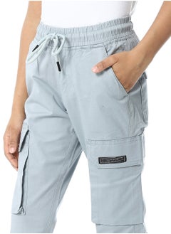 Andora Elastic Waist Boys Cargo Pants_Greyish Blue  - Image 4