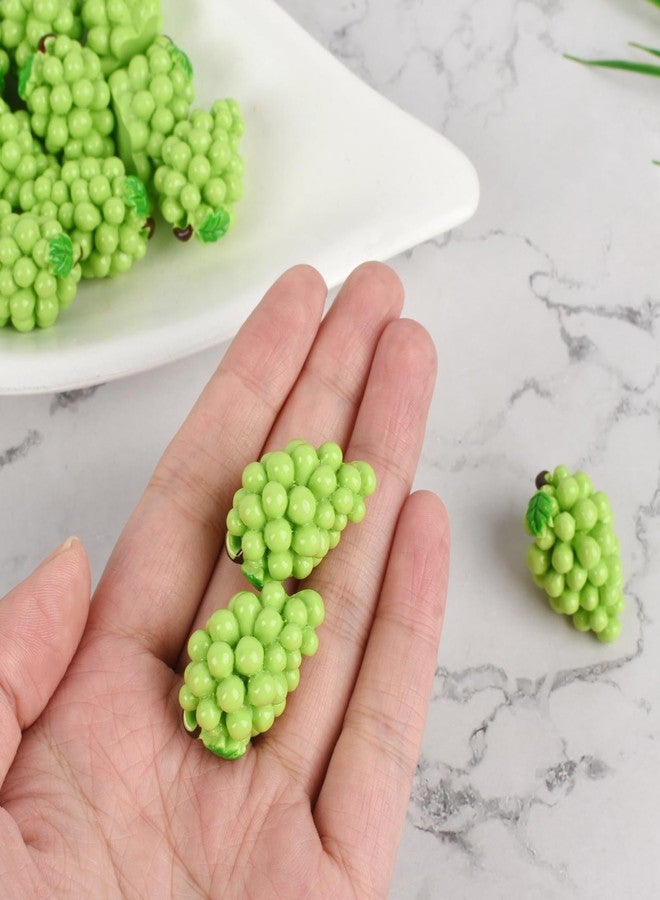 Luckforest Miniature Artificial Grapes, 15 Pcs Resin Simulation Grapes Artificial Mini Fruit for Home Mini Kitchen Cabinet Props DIY Crafts Decor, Green - Image 5