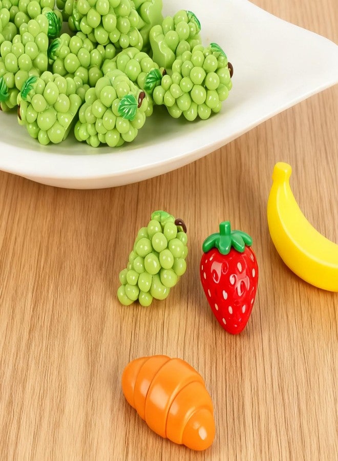 Luckforest Miniature Artificial Grapes, 15 Pcs Resin Simulation Grapes Artificial Mini Fruit for Home Mini Kitchen Cabinet Props DIY Crafts Decor, Green - Image 2