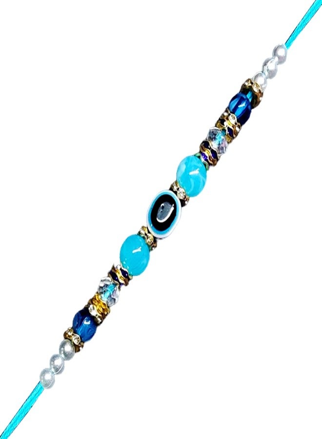 Anant Infinity Vibrant Evil Eye Bracelet for Baby Safe and Stylish Protection, Bhaiya, Bhai, Kids, Pearl, Beads, Bro, Bracelet With Roli Chawal & Greeting Card, AI-365 - Image 1