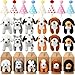 Simgoing 12 Set Mini Plush Dog Stuffed Animals Adopt a Dog Set with 12 Stuffed Dogs 12 Kraft Paper Boxes 12 Birthday Hats for Birthday Animal Theme Party FavorsBrown - Image 2