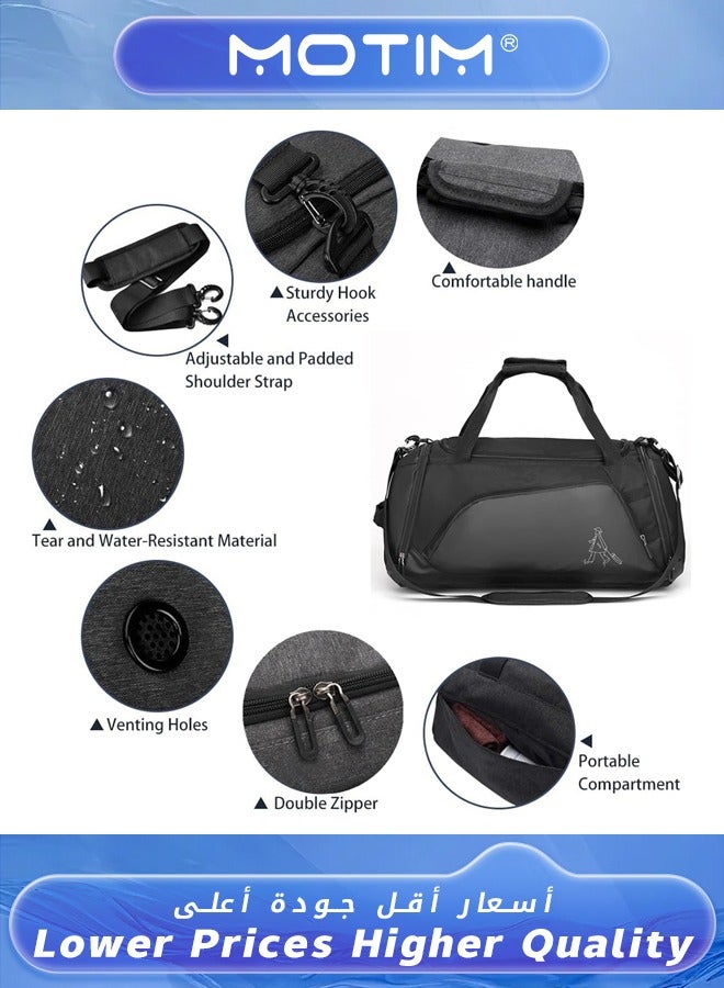 Motim Lightweight Sports Gym Bag Travel Duffel bag with Wet Pocket & Shoes Compartment for Men Women - Image 5